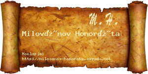 Milovánov Honoráta névjegykártya